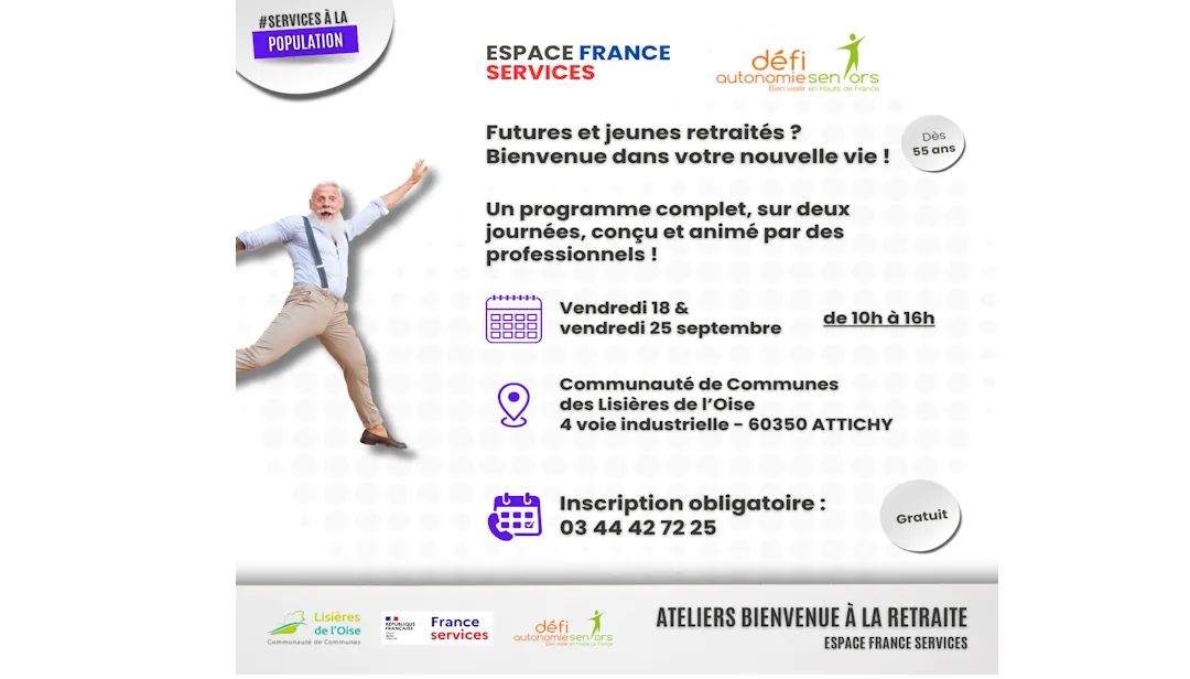 Lire la suite de l'actualité Atelier à destination des futurs retraités et des jeunes retraités les 18 et 25 septembre 2026 de 10h à 16h